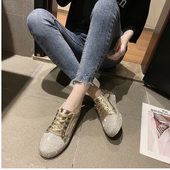 Eye catching lace up rhinestone Sneaker - Picture 3 of 6